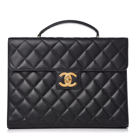 chanel laptop case|CHANEL Caviar Quilted Briefcase Laptop Bag Black.